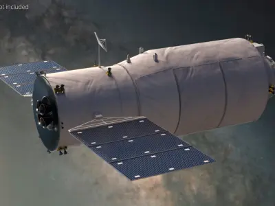  Tianzhou Cargo Spacecraft with Dual Solar Panels 