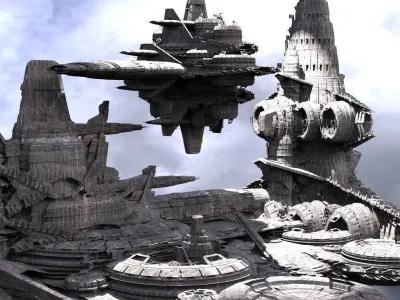 Aztec Temple Grand battleships designs 3D model