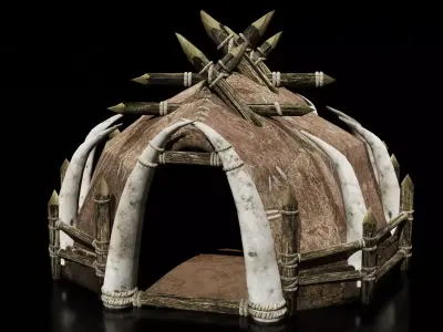 orc hut-house Low-poly 3D model