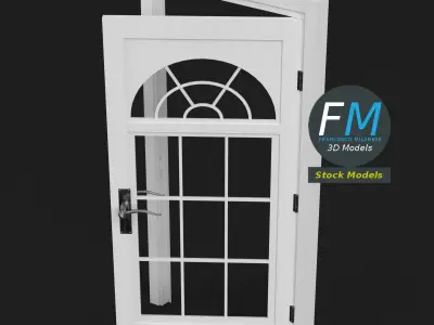Half Moon casement window door 3D model