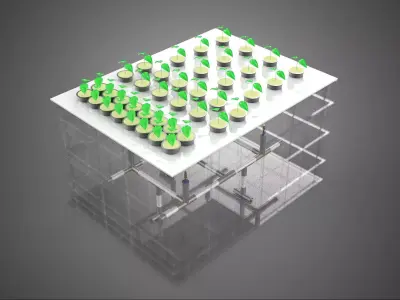 SEEDLING AEROPONICS BOX GRID PLANT ROOT TRAY CULTIVATION GARDEN 3D model