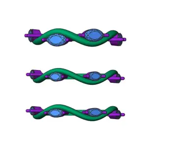 Wavy Rings triple stylish Free 3D print model