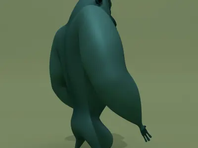 Cartoon Monster Blue Gorilla 3D model