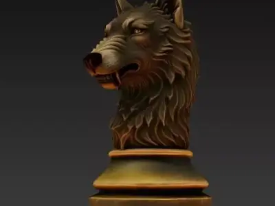 Craftsmanship on the Board This unique wolf piece commands Free 3D print model