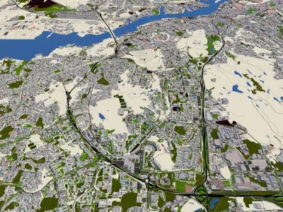 Gothenburg Goteborg City 2021 March 3d model Low-poly 3D model