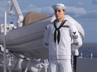  US Navy Sailor Standing Pose 