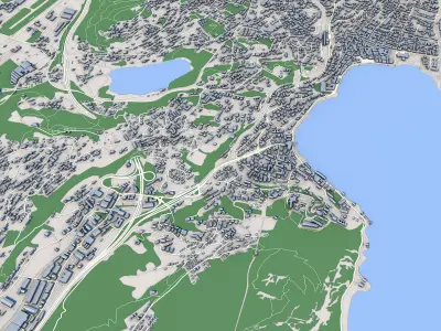 Lugano City Switzerland 3D model