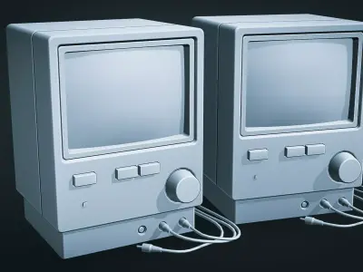 Retro Monitor Mini Low-poly 3D model