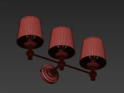 Lugarno three light wall sconce 3D model