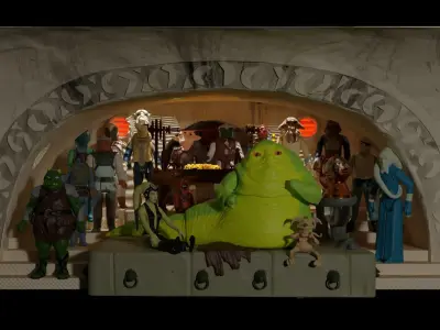 Jabbas Throne Area - complete set - 1-6 Hottoys 3D Model Pack