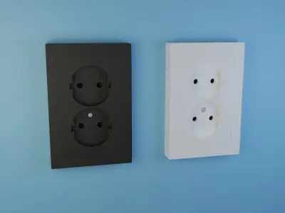 Electrical Sockets Low-Poly 3D Models Free low-poly 3D model