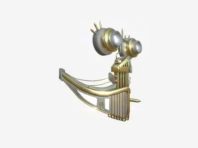 Steampunk Mask A04 White Gold - SciFi Character Design Low-poly 3D model