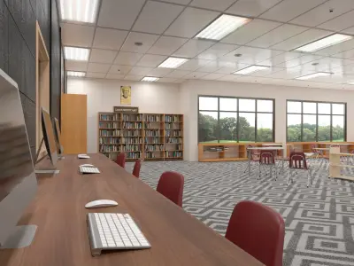  Large School Library 