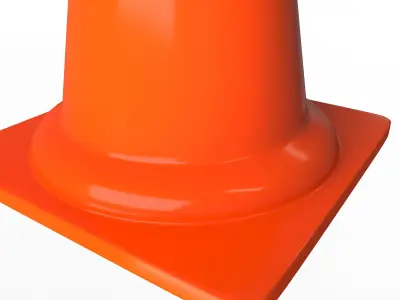 Traffic Cone Low-poly 3D model