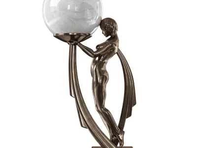 Art Nouveau Lady Lamp 3D model