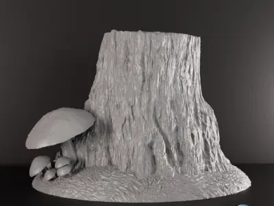 Chopped Tree Terrain  Pre-Supported STL and Chitubox files 3D print model
