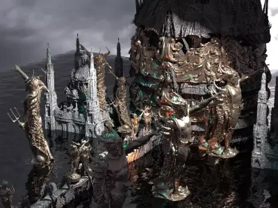 Ocean Master Tower Base City Kit bash pantheon 2  3D model