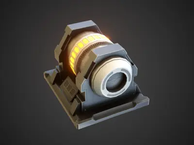 sci-fi stylized reactor  Low-poly 3D model