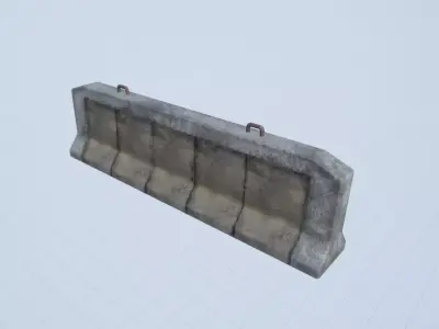 road berriers Low-poly 3D model