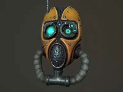Tech priest mask Low-poly 3D model