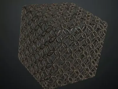 Aesthetic Overlapping Circle Iron Guard PBR Seamless Texture