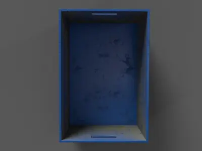 low-poly box crate with number Low-poly 3D model