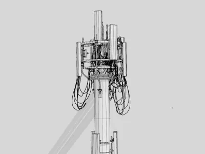 CELL SITE tower  Low-poly 3D model