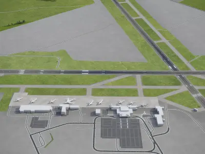 Rochester Airport Low-poly 3D model