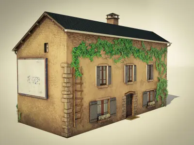 Farmer House Low Poly PBR Low-poly 3D model