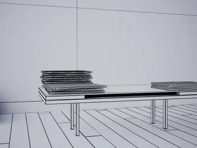 Table - Living Room Furniture 01 Low-poly 3D model