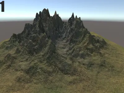 Needles Peaks Terrain Unity Game Ready Low-poly 3D model