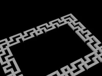 mirror golden frame 3D model