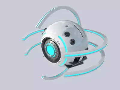 Sphere ship Low-poly 3D model