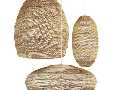 Aliexpress rattan chandelier set 3D model