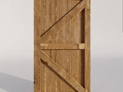 Wooden Garden Gate Door 3D model