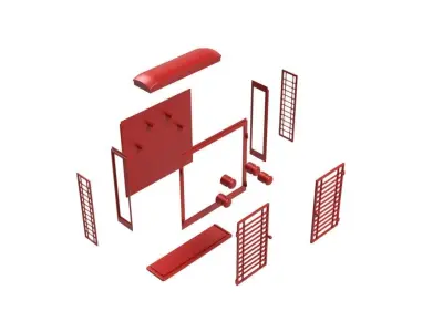 Key Holder - Red Phone Booth 3D print model 3D print model