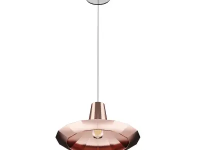 Ceiling Lamp with Copper Shade 03 3D model