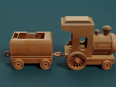 Train toy Low-poly 3D model from CGTrader