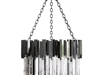 CHANDELIER WITH CRYSTALS CHROME 3D model