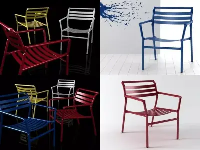 Straw lounge chair 3D model