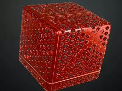 Red Metal Grill Transparent PBR Seamless Texture