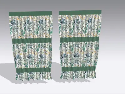 Curtain Low-poly 3D model