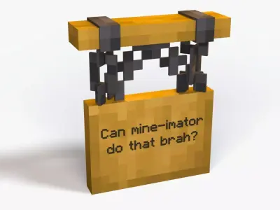 Minecraft Sign Rig Low-poly 3D model