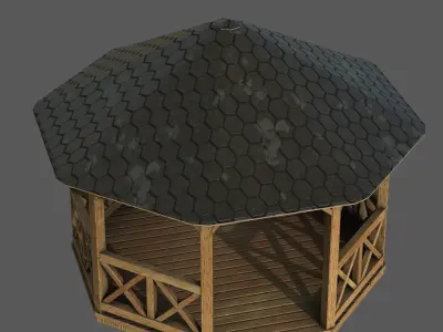  Garden Gazebo Low-poly 3D model
