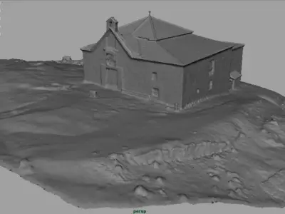 Spanish church Low-poly 3D model