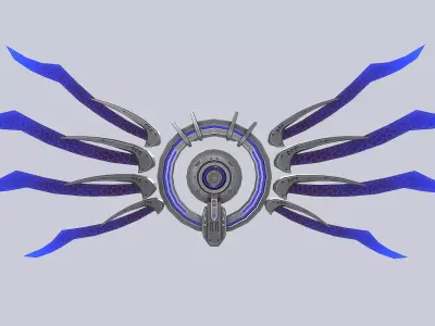 Sci fi wings Low-poly 3D model