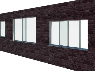 Double Sliding Window Revit Family 3D model