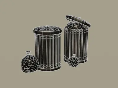 Garbage Can - Lowpoly Cyclinder Garbage Box   Low-poly 3D model