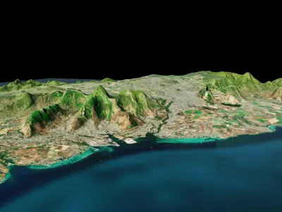 Mauritius island full 3d model terrain 3D model