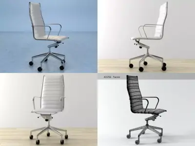 Eva four different office chairs 3D model